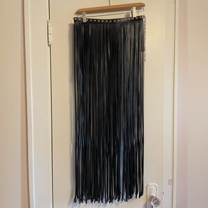 Hot & Delicious faux leather fringe belt, size medium